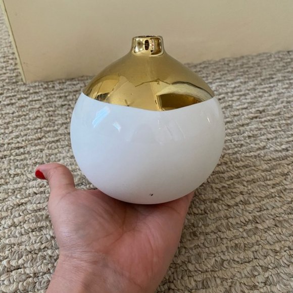 CANVAS HOME SPHERE BUBBLE WHITE GOLD DIPPED MINI VASE - Picture 2 of 8